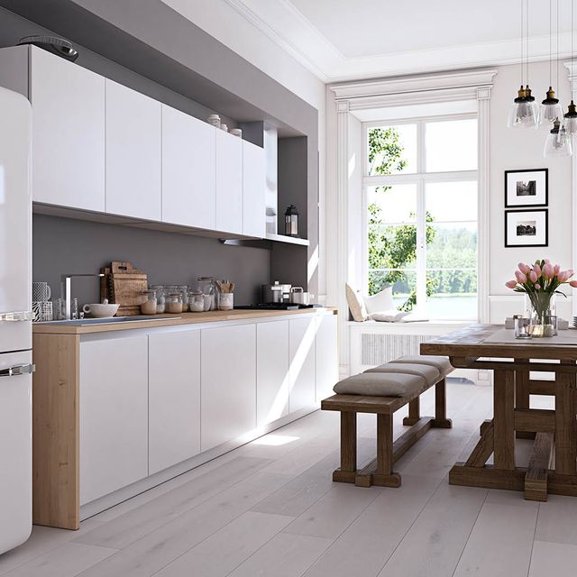 white kitchen fitting in home